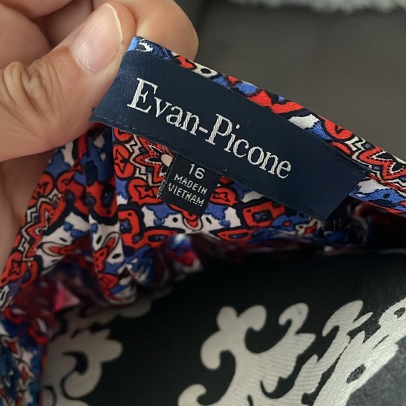 EVAN-PICONE Colorful Design Short Sleeve Blouse Size 16 - Picture 6 of 9